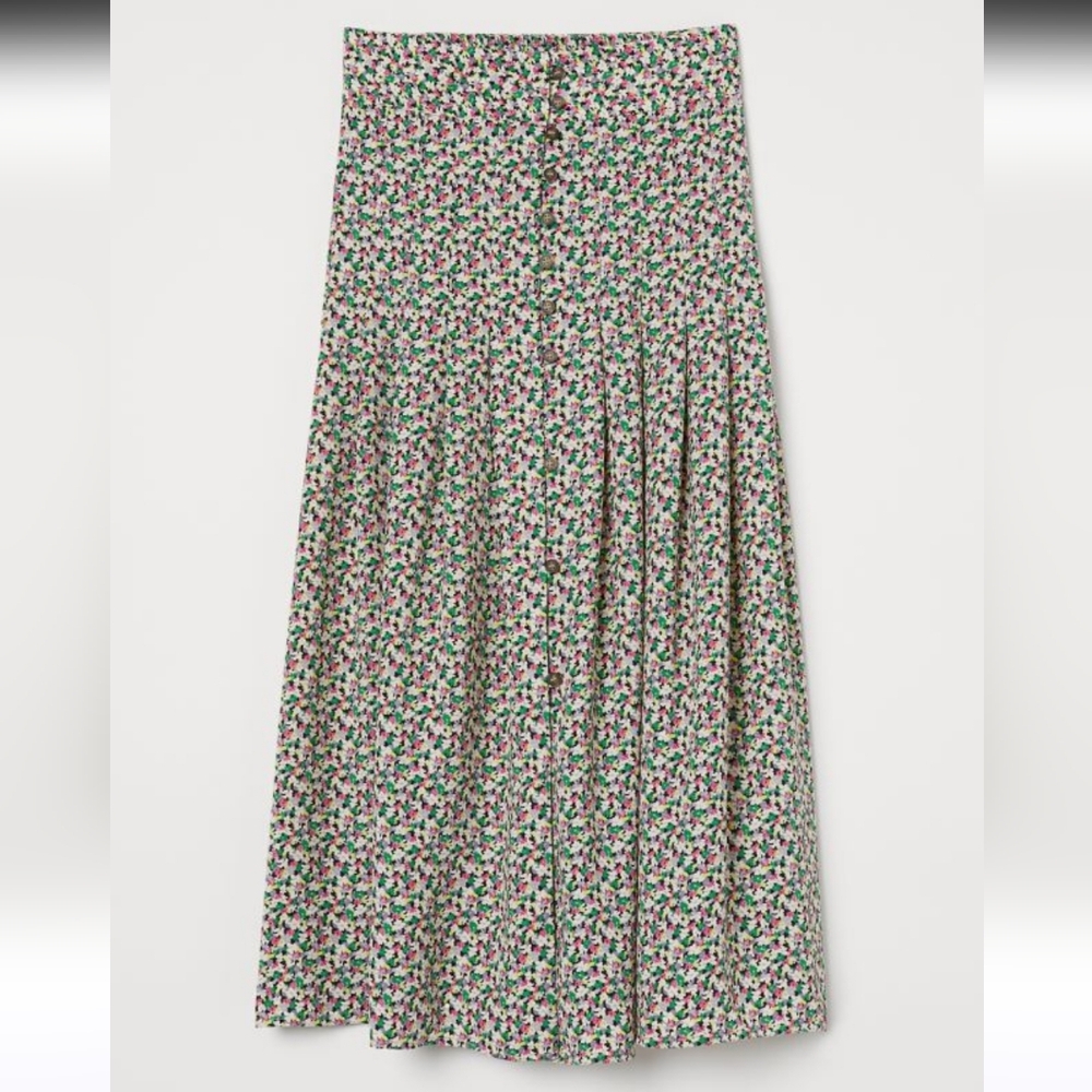 H&M Floral Pleated Skirt
